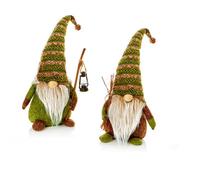 Premier Decorations Limited Rustic Forest Christmas Gonk 28Cm Sitting With Green Knitted Hat