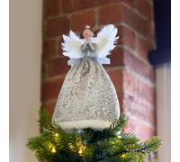 Premier Decorations Limited Silver Angel With Crown Christmas Tree Topper