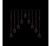 Premier Snowman Christmas Window Curtain Light - Window String Light Decoration - 258 Rainbow Coloured LEDs - 1.2m Curtain Light - Indoor and Outdoor Snowman Christmas Light Decoration.