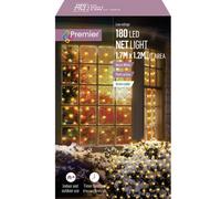 Premier Decorations Limited Warm White Christmas Window Net Lights 180 Led 1.7M X 1.2M Multi Action Leds