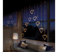Premier Decorations Limited Warm White Led Heart Curtain Lights Christmas Window Lights 1.2M X 1.2M