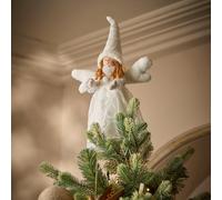 Premier 35cm White Lace Angel Christmas Tree Topper