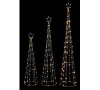 Premier Decorations Metal Frame Pyramids with 250 LED (Set of 3)
