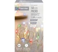 Premier Decorations MicroBrights Battery Operated 50 LED Multi Lights 2.5m Premier Decorations Multicolor