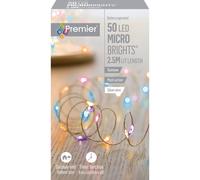 Premier Decorations MicroBrights Battery Operated 50 LED Rainbow Lights 2.5m Premier Decorations Multicolor
