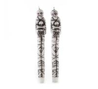 Premier Decorations Pack of 2 Mummy Design Halloween Candles - Taper Candle - 25cm - Novelty Candle, Halloween Decoration, Spooky Décor - Black/White