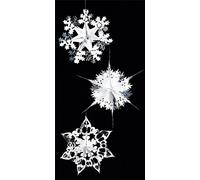Premier Decorations PACK OF 4 Festive SILVER & WHITE 40cm Christmas FOIL STARBURSTS, 4 Selected randomly!