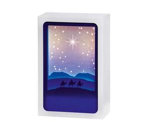 Premier Decorations Paper Diorama with Nativity Scene Battery LED Light up Box 21cm