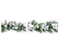 Premier Decorations Pre lit Poinsettia Christmas Garland