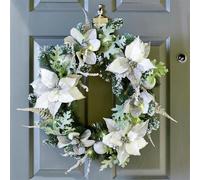 Premier Decorations Pre lit Poinsettia Christmas Wreath