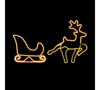 Premier Decorations Prelit Christmas Neon Reindeer Sleigh Decoration
