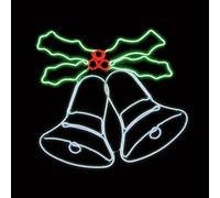 Premier Decorations Prelit Christmas Neon Swinging Bell Holly Sign Decoration