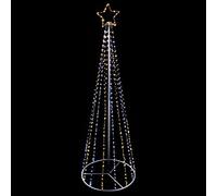 Premier Decorations 2.5m Pin Wire Pyramid LED Light Tree White & Warm White in Silver, Size 2.5 Metre | Charlies