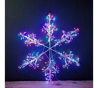 Premier Decorations Premier 40Cm Microbrights Snowflake With 300 Rainbow Leds
