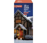 Premier Decorations Premier - 480 Led Warm White And White Mix Multi-Action Christmas Cluster Lights With Timer, 6.2M
