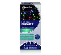 Premier Decorations Premier 5M 100 Led Multi Action Battery Microbright Wire Lights (Multicolour)