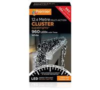 Premier Decorations Premier Decorations-960 Multi Action Cluster LED Lights with Timer-White, ONE Size