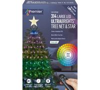 Premier Decorations Ultrabrights Tree Net & Star 314 Multi Action LEDs Premier Decorations Multicolor