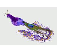 Premier Decorations Purple Feathered Clip on Peacock Bird 21 Centimeter