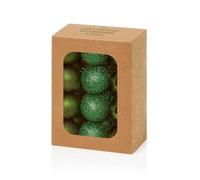 Premier Decorations Set of 24 x 3cm Shatterproof Baubles - Dark Green Assorted Finishes - Luxury Christmas Tree Decorations, Hanging Ornaments
