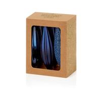 Premier Decorations Set of 6 Modern Midnight Blue Glass & Plastic Christmas Tree Hanging Baubles - 11cm