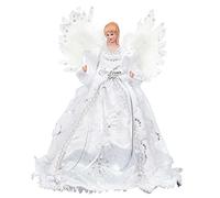 Premier Decorations Silver Christmas Tree Top Angel 40 Centimetre with Feather Wings