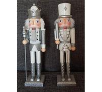 Premier Decorations Silver & White Nutcracker 38cm 2 Designs To Choose From