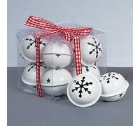 Premier Decorations Snowflake Jingle Bells, 8 pack White 8cm x 4cm