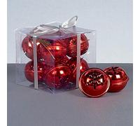 Premier Decorations 8 Snowflake Jingle Bells in Red, Size 4cm, Metal | Charlies