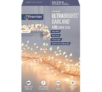 Premier Decorations Ultrabrights Garland Multi-Action 430 LED with Rose Wire - Warm White