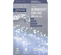 Premier Decorations UltraBrights Multi-Action Garland with Timer 430 LED - White