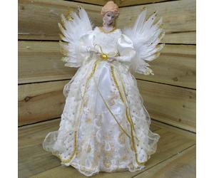 Premier Deluxe 40cm Christmas Tree Fairy / Angel Decoration Ornament - Gold