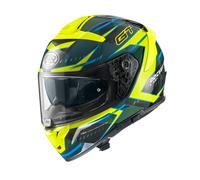 Premier Devil EV 6 Blue Green Yellow Full Face Motorcycle Crash Helmet