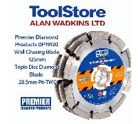 Premier Diamond Products DP19120 Wall Chasing Blade 125mm Triple Disc