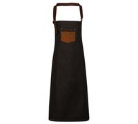 (One Size, Black/Tan Denim) Premier Division Bibbed Apron