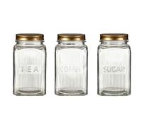 Premier Housewares Glass Storage Jars, Metal