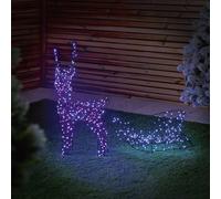 Premier Enchanted Reindeer and Sleigh Christmas Decoration