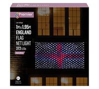 Premier England Flag Red & White Net Light 372 LEDs 1m x 1.95m