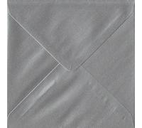 Premier Envelopes Metallic Silver S6-130 mm x 130 mm 100gsm Gummed Envelope (Pack of 50)