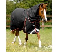 Premier Equine Buster 100g Detach-A-Neck Turnout Rug - Outdoor Lightweight / Mediumweight Horse Blanket - Black - Size: 6ft 6inch