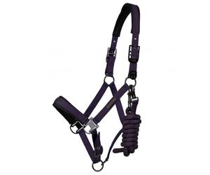 Premier Equine Duco Padded Head Collar with Lead Rope - Grape Full