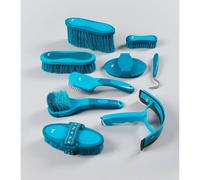 Premier Equine Soft-Touch Grooming Kit Set Med Blue and Peacock - 9 Piece