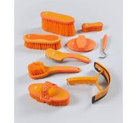 Premier Equine Soft-Touch Grooming Kit Set Orange and Amber - 9 Piece