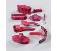 Premier Equine Soft-Touch Grooming Kit Set Wine and Fuchsia - 9 Piece