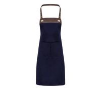 (One Size, Navy/Brown) Premier Espresso Bib Apron
