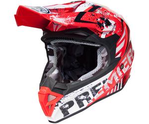 Premier Exige ZX2 Motocross Helmet, white-red, size L for Men
