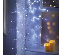 Premier Festive Christmas String Lights 3m Outdoor and Indoor Silver Lit Branch Twig Door Wall Garland, 288 Ice White LEDs Decor Decorations