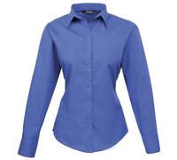 Premier Fitness Women's Poplin Long Sleeve Blouse, Blue (Royal), (Size:22)
