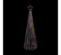 Premier FlexiBright Light Up Outdoor Decoration 2.1m LED Pyramid Christmas Tree with Star, 580 White/Warm White LEDs, Spinning Light Effect, Mains Operated