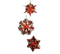 Premier Foil Starbursts Christmas Decorations (Pack of 3)